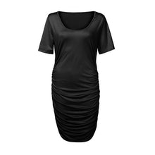 Load image into Gallery viewer, Cotton solid short sleeve short dress
